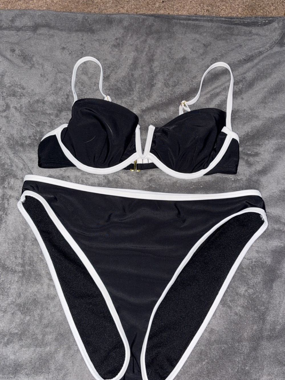 No Boundaries Black and White Contrast Women's Bikini